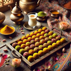 طرز تهیه ترافل شیرعسلی و زعفران